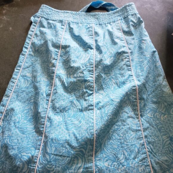 Lilly Pulitzer Jubilee Lennox Wrap Skirt Caged Tiger Seamist Blue sz 2 - Picture 3 of 3